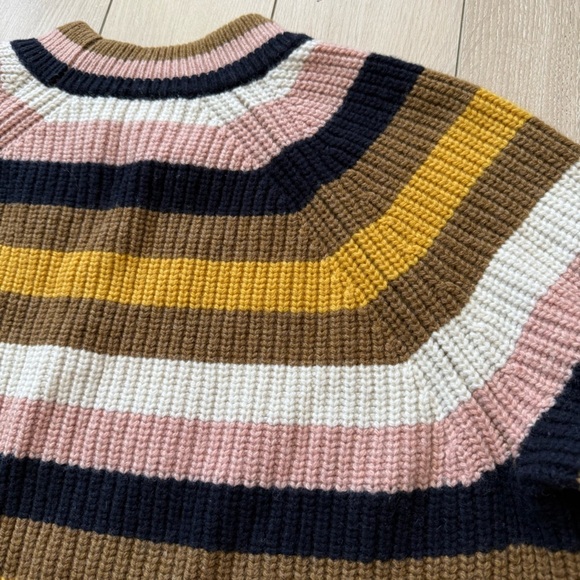 Madewell Striped Tilden Pullover Sweater Merino Wool Blend Size Small - Picture 9 of 13